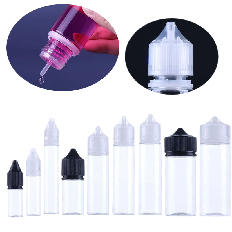 Juice Bottle Dropper - 5Pcs 10/15/30/50/60/100/120ml Empty Clear Plastic Dropper