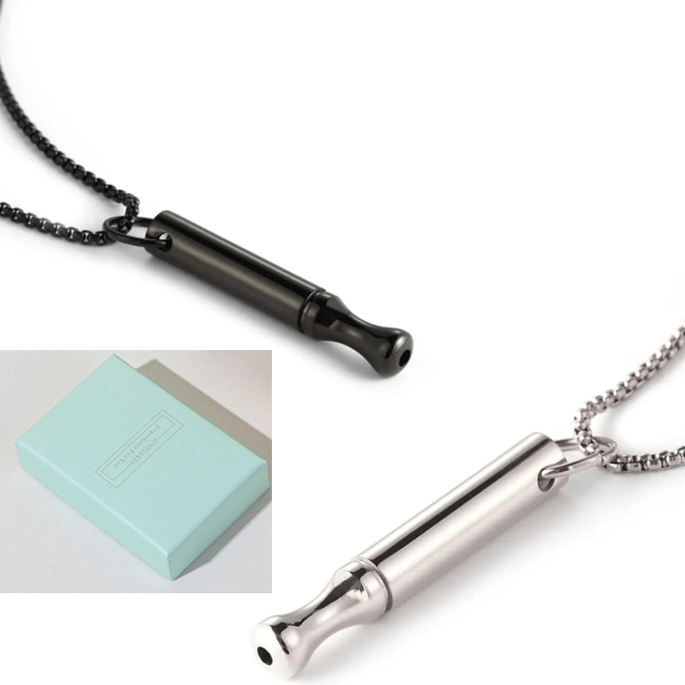 Vape Accessory - Titanium Steel Breathing Necklace for Anxiety