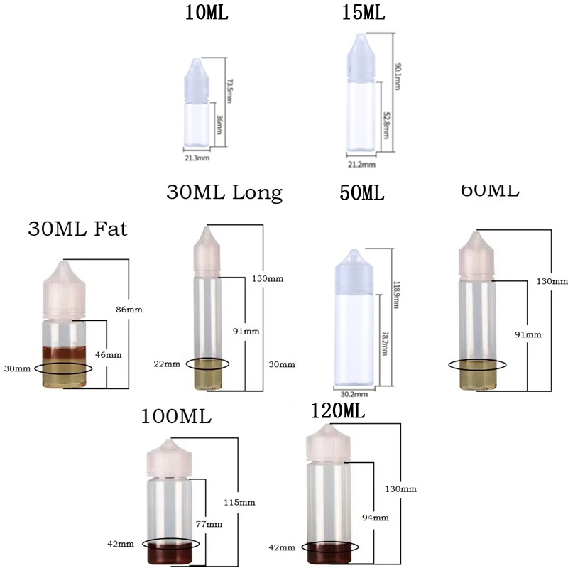 5Pcs 10/15/30/50/60/100/120ml  - đánh giá và giá Juice Bottle Dropper