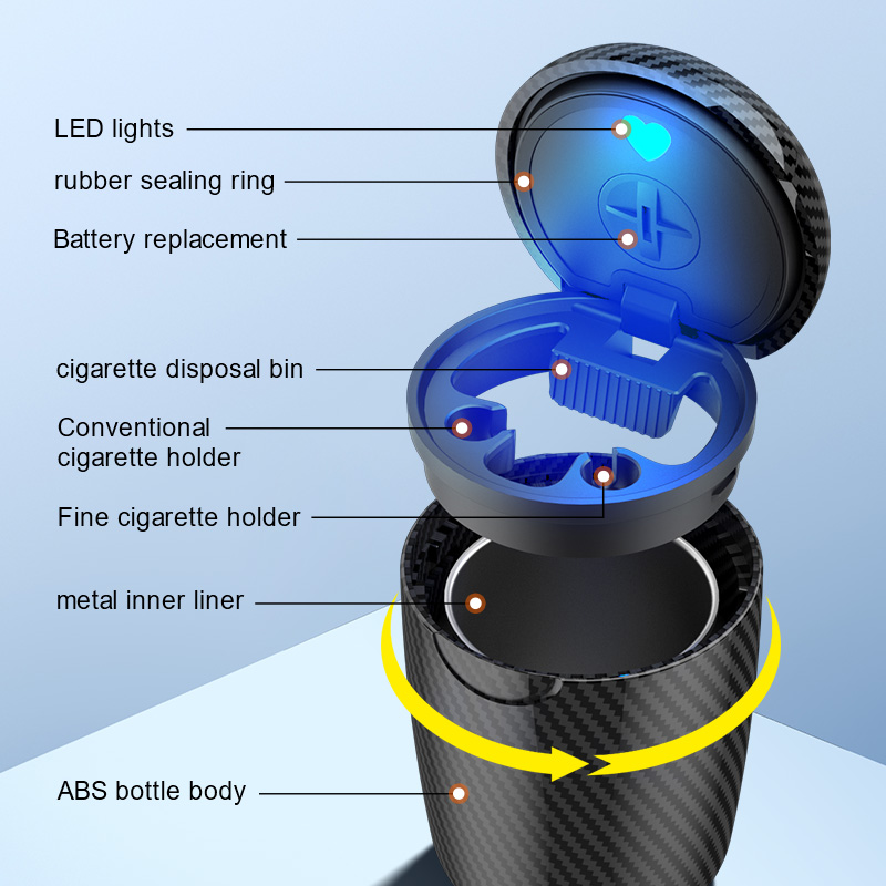 One-Click Open Car Ashtray Wit - đánh giá và giá Vape Decoration