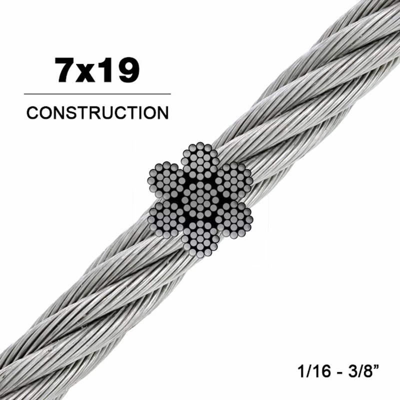 Wire Rope 7X19 Diameter 3.18mm - đánh giá và giá Stainless Wire Ss316