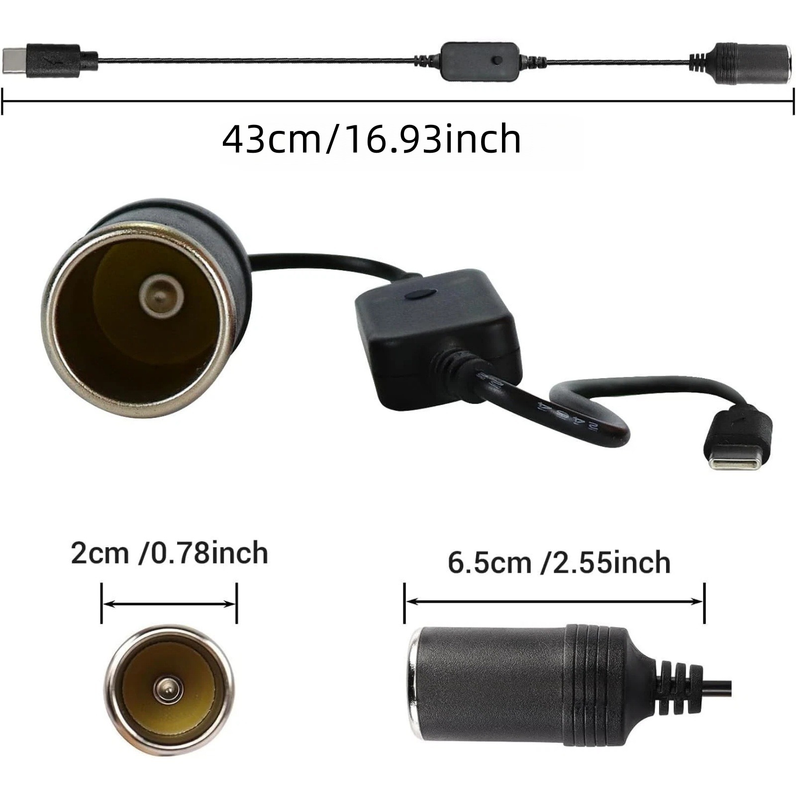 1Pc USB-C to 12V Car Cigarette - đánh giá và giá Accessories Experts Vape